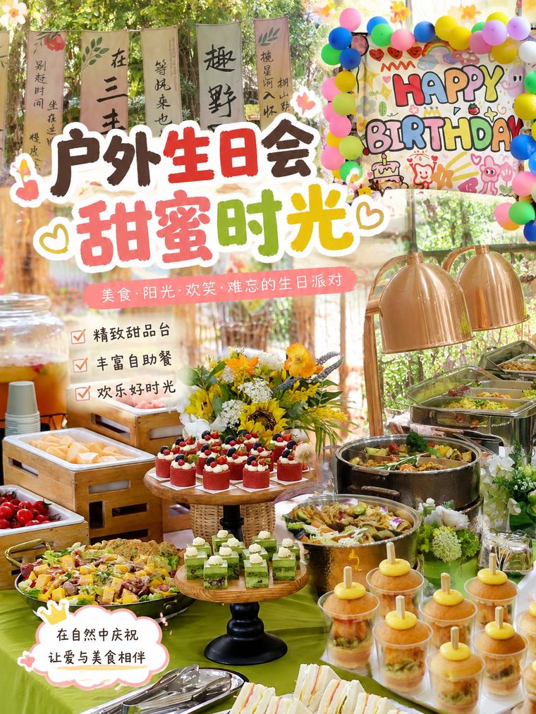 户外生日会甜蜜时光海报